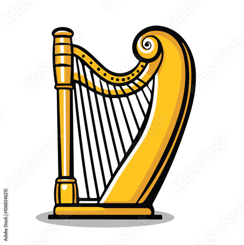 Pink Harp Illustration