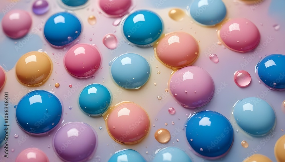 macro shot of rainbow-colored paint droplets, including pink and gold, blending seamlessly on a smooth canvas, with light glimmering off the wet paint create with ai macro shot of rainbow-colored paint droplets, including pink and gold, blending seamlessly on a smooth canvas, with light glimmering off the wet paint create with ai