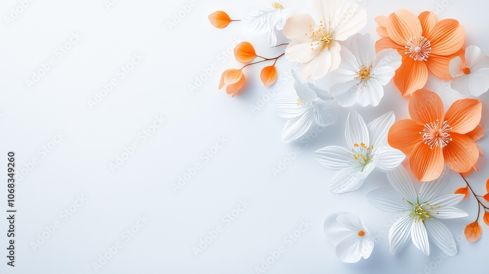 Naklejka premium A serene floral background showcasing soft petals and gentle hues, ideal for crafting calming visuals for wellness-themed designs or relaxation projects.