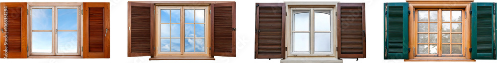 Diverse Window Styles with Shutters and Scenic Views Diverse Window Styles with Shutters and Scenic Views