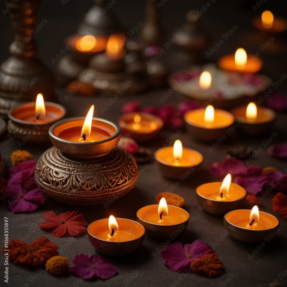 Generative Photo of Diya Oil Lamp Diwali Generative Photo of Diya Oil Lamp Diwali