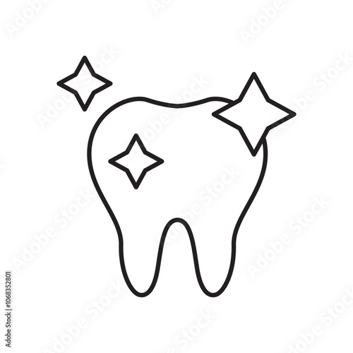 clean tooth icon. isolated vector icon.