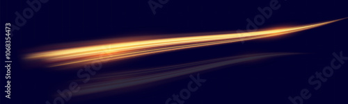 Golden Light Wave speed Lines: Shining Gold Design Element with Wavy Bright Stripes.	
