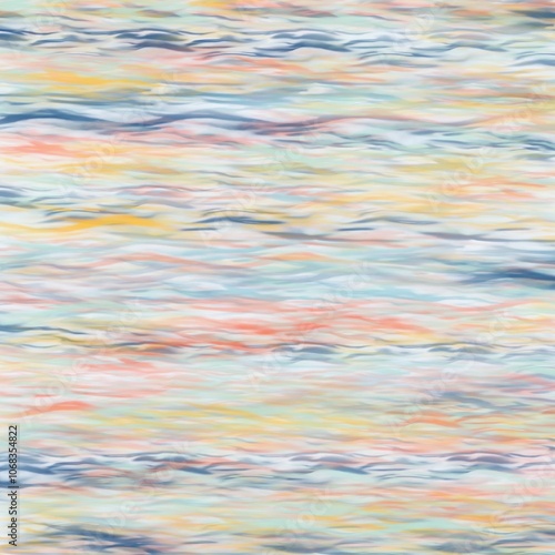 Abstract textured background in muted blue and yellow tones with subtle horizontal lines, tranquil ocean's surface.