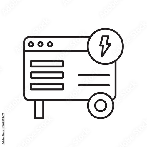 Electric generator icon. isolated vector icon.