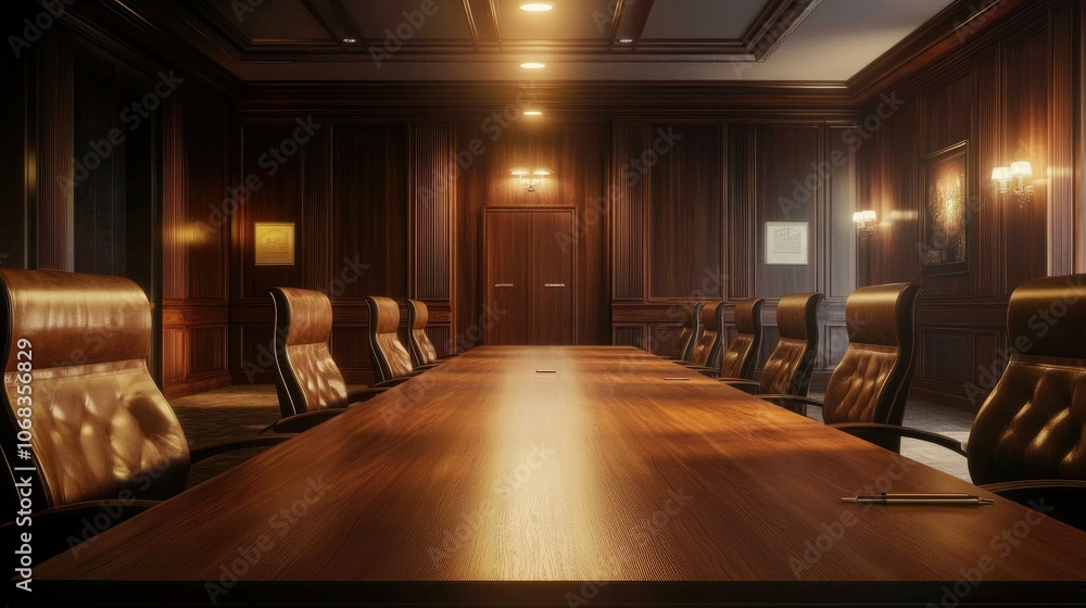 Elegant Conference Room with Wood Finish Elegant Conference Room with Wood Finish