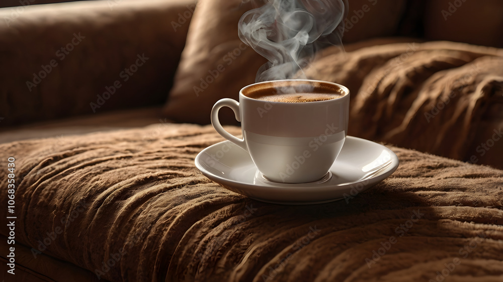 cup of coffee with cinnamon, relaxing, coffee in fireplace cup of coffee with cinnamon, relaxing, coffee in fireplace