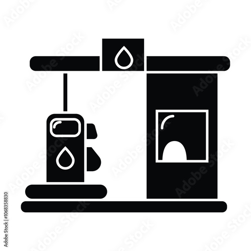gas station icon vector on white background
