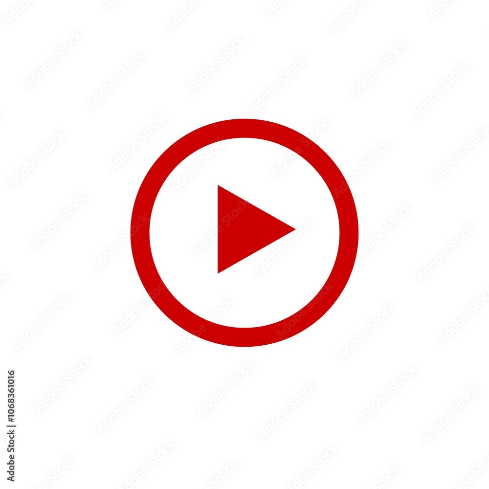 Play Button Icon in flat design on the white background. Play Button Icon in flat design on the white background.