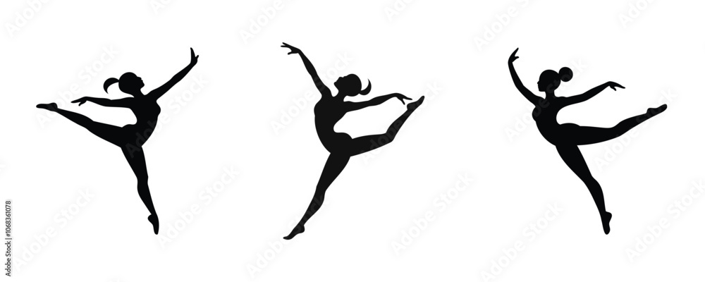 Gymnastics Silhouette Set Vector Design Gymnastics Silhouette Set Vector Design