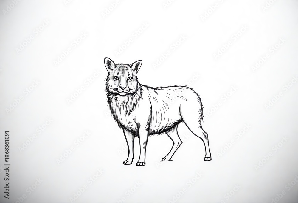 sketch of a wolf sketch of a wolf