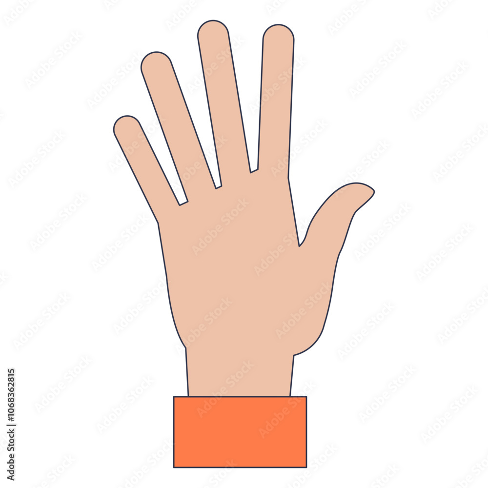 Illustration of an open hand symbolizing openness and communication. Illustration of an open hand symbolizing openness and communication.