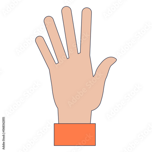 Illustration of an open hand symbolizing openness and communication.