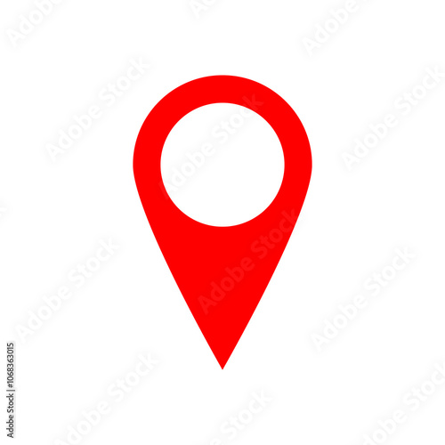 Free Download A red colour location pin icon design for digital applications and map services isolated with white background. - GFXLoad