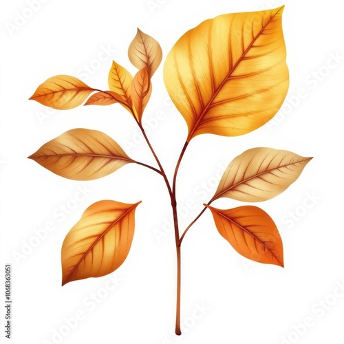 Png dry natural brown leaf autumn season plant botanical isolated illustration decoration png Illustration 