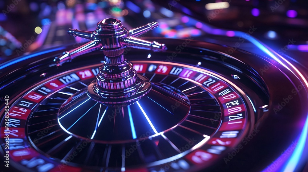 Futuristic Close-Up of a Roulette Wheel Futuristic Close-Up of a Roulette Wheel