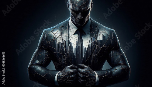 Successful Businessman, Getting Rich, Making Money, How To, Broken Businessman, Lost Everything, How to Make Money, Cybersecurity, AI, Artificial Intelligence , 4K, 3D, Background
