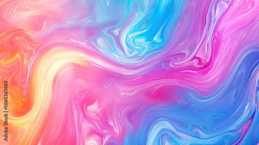 Fototapeta premium Swirling Neon Pastel Color Blend Abstract Background
