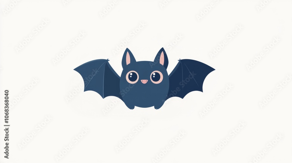 Fototapeta premium Cute Cartoon Bat Flying isolated on white background