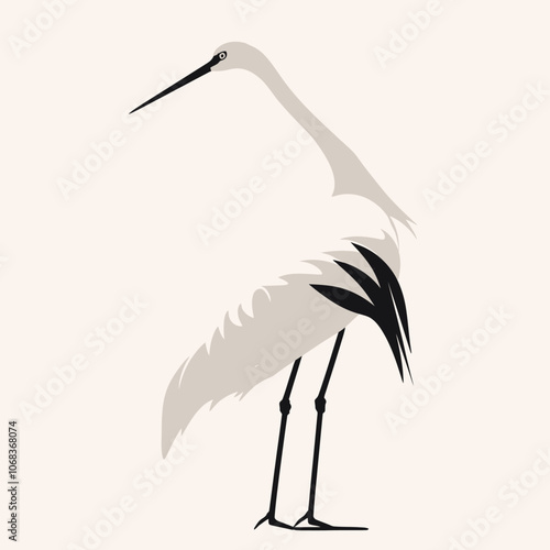 Illustration of a crane on a white background. Vector illustration. 
