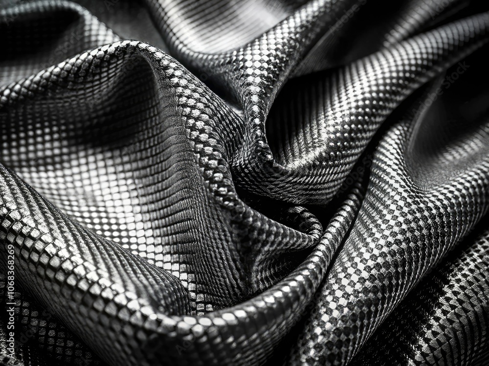 Enigmatic Black and White Textile Reflections for Candid Photography, Moody Ambiance, Minimalist Aesthetic, Creative Copy Space, Artistic Textures, and Reflective Surfaces Enigmatic Black and White Textile Reflections for Candid Photography, Moody Ambiance, Minimalist Aesthetic, Creative Copy Space, Artistic Textures, and Reflective Surfaces