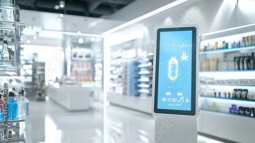 Digital Signage in Modern Pharmacy Store photo