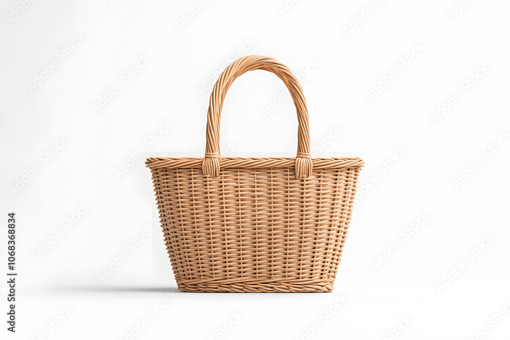 Wicker basket isolated on white Wicker basket isolated on white