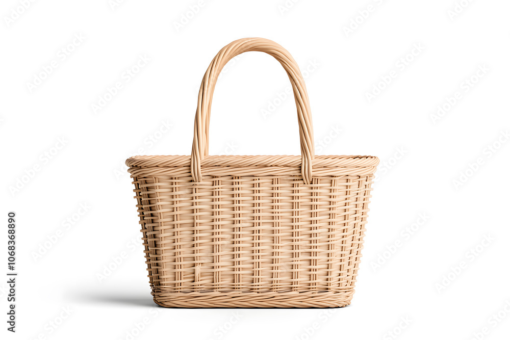 Wicker basket isolated on white