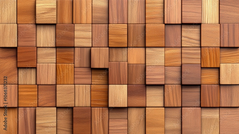 Wooden Block Wall Texture Natural Wood Panel Brown Beige Pattern Wooden Block Wall Texture Natural Wood Panel Brown Beige Pattern