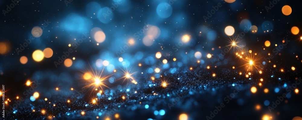 Naklejka premium Enchanting night sky adorned with twinkling stars, creating a mesmerizing celestial tapestry.