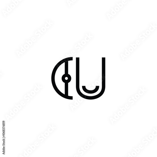 CU monogram logo design letter text name symbol monochrome logotype alphabet character simple logo