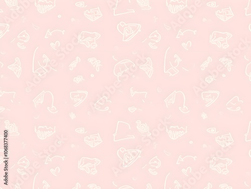 Seamless pattern with Romantic symbols. Hearts and Love Messages, Envelopes, Decoration for Wedding and Valentines day.