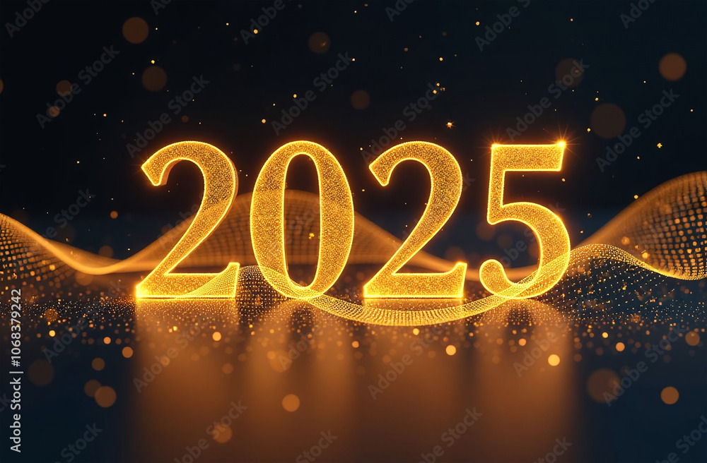 Creative New Year background with numbers 2025. 3D Rendering Creative New Year background with numbers 2025. 3D Rendering
