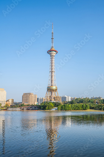 Canvas Print Shennong Pagoda, Shennong Lake, Zhuzhou, China