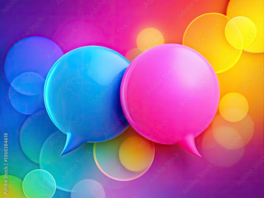 Vibrant Speech Bubbles with Pink Dot in the Center for Communication Concepts and Graphic Design Inspiration Vibrant Speech Bubbles with Pink Dot in the Center for Communication Concepts and Graphic Design Inspiration