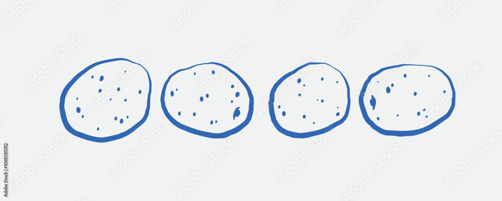 Hand-drawn potato Illustration Set. Line art, ink, minimalist style. Vector illustration. Hand-drawn potato Illustration Set. Line art, ink, minimalist style. Vector illustration.