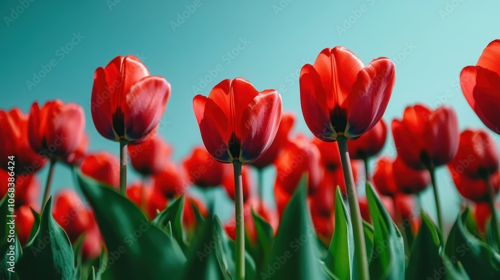 Vibrant Tulip Field in Spring: A Colorful Display of Nature's Beauty Vibrant Tulip Field in Spring: A Colorful Display of Nature's Beauty