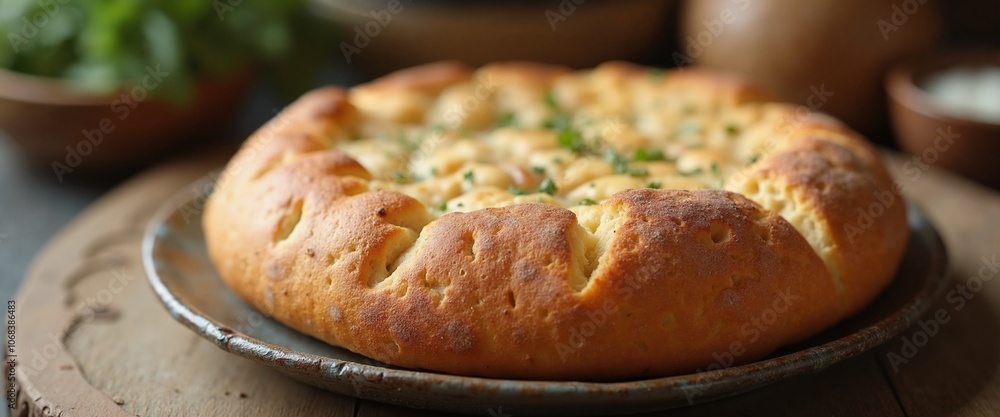 Homemade Cheese Bread Appetizingly Golden Baked on Rustic Wooden Board Homemade Cheese Bread Appetizingly Golden Baked on Rustic Wooden Board