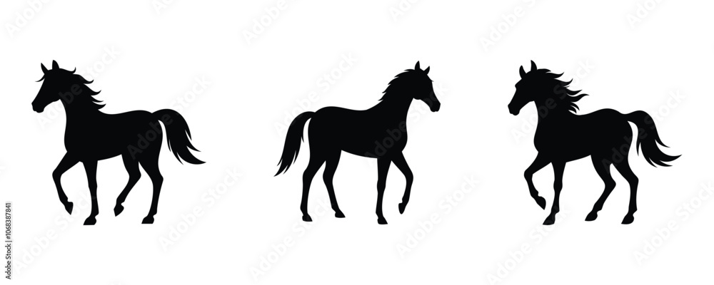 Horse Silhouette Set Vector Design Horse Silhouette Set Vector Design