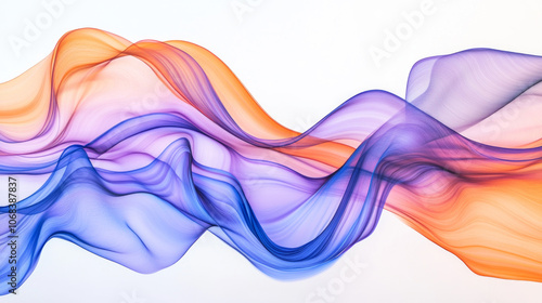 Vibrant flowing wave pattern with smooth transitions isolated on white background