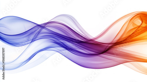 Vibrant flowing wave pattern with smooth transitions isolated on white background