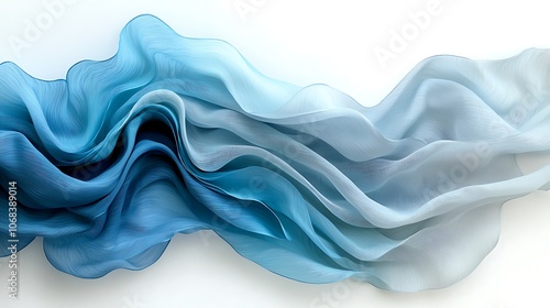 Wallpaper Mural Soft, wavy fabric in shades of blue and gray is reminiscent of a serene, ocean inspired color palette that evokes a sense of tranquility and fluidity. Torontodigital.ca