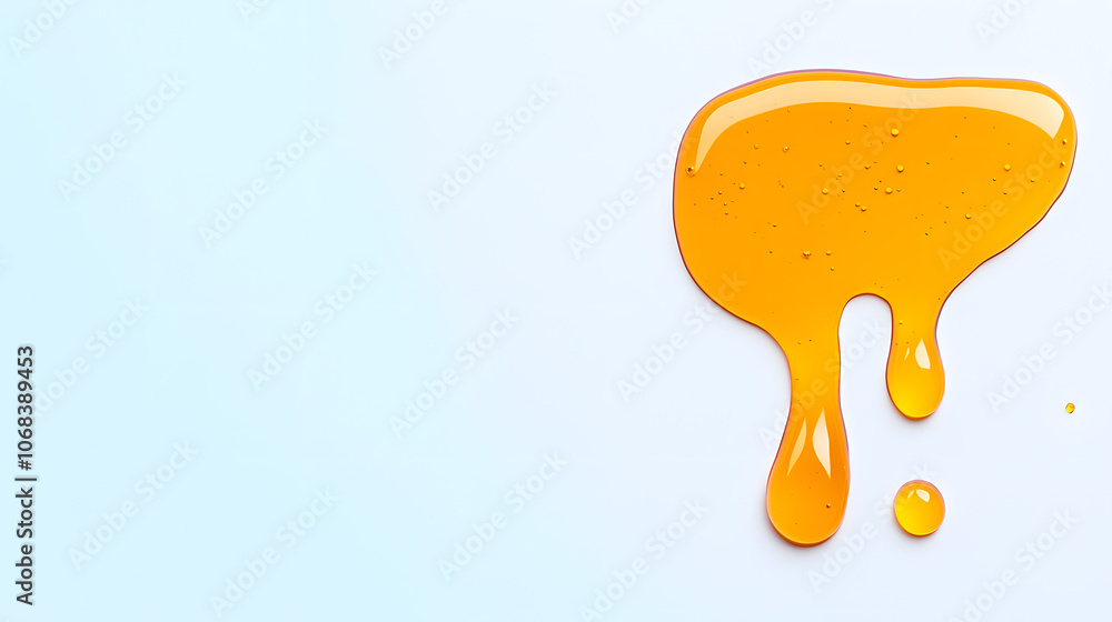 Flowing honey isolated on white background. Yellow honey drip on screen Flowing honey isolated on white background. Yellow honey drip on screen