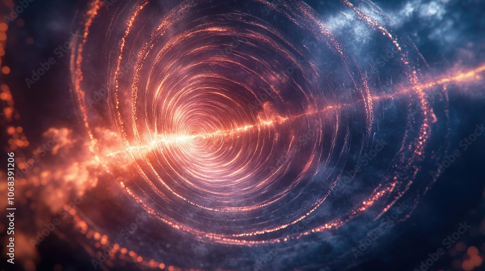 Abstract Cosmic Spiral with Glowing Particles Abstract Cosmic Spiral with Glowing Particles