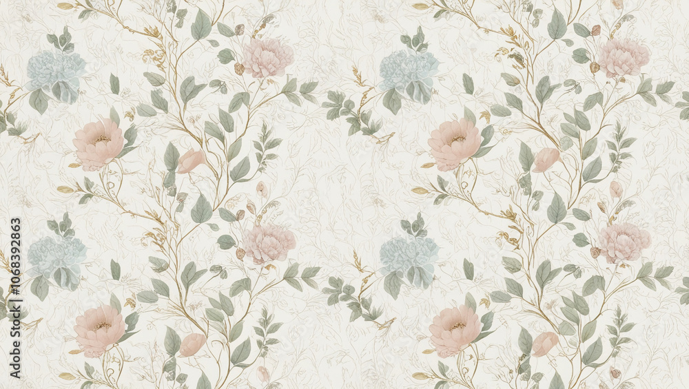 wallpaper with a flower and plant theme with a cream colored background wallpaper with a flower and plant theme with a cream colored background
