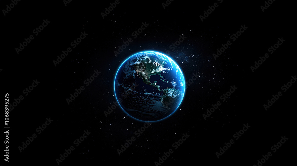 Obraz premium Global network and connectivity concept. Abstract blue planet Earth with digital connection lines. Technology background. Technology digital world. Internet worldwide web. Futuristic technology