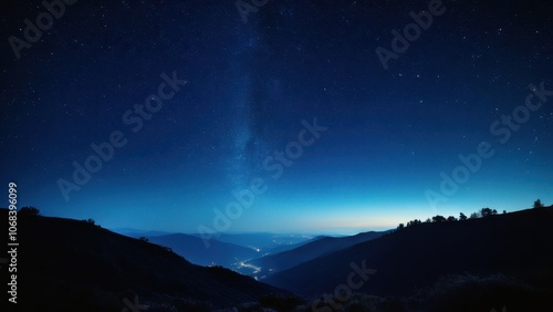 Wallpaper Mural Breathtaking night sky panorama showcasing the Milky Way over serene hills. Perfect for nature and astronomy lovers Torontodigital.ca
