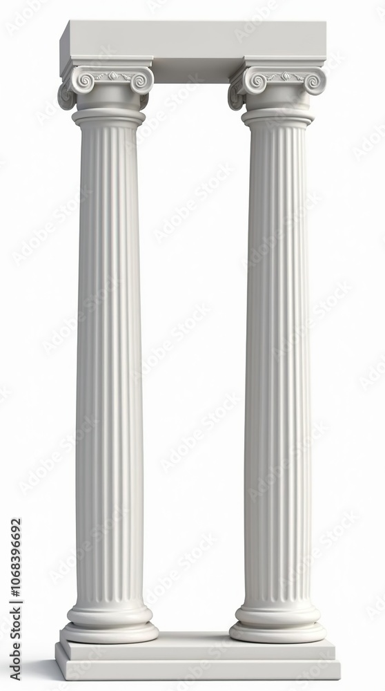 Classic Greek columns isolated on white background architecture design Classic Greek columns isolated on white background architecture design