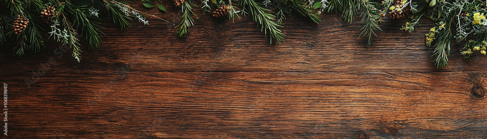 rustic wooden table adorned with pine branches, pinecones, and wildflowers creates warm, inviting atmosphere perfect for seasonal gatherings rustic wooden table adorned with pine branches, pinecones, and wildflowers creates warm, inviting atmosphere perfect for seasonal gatherings