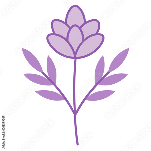 Detailed Lavender Summer Bloomer Vector.